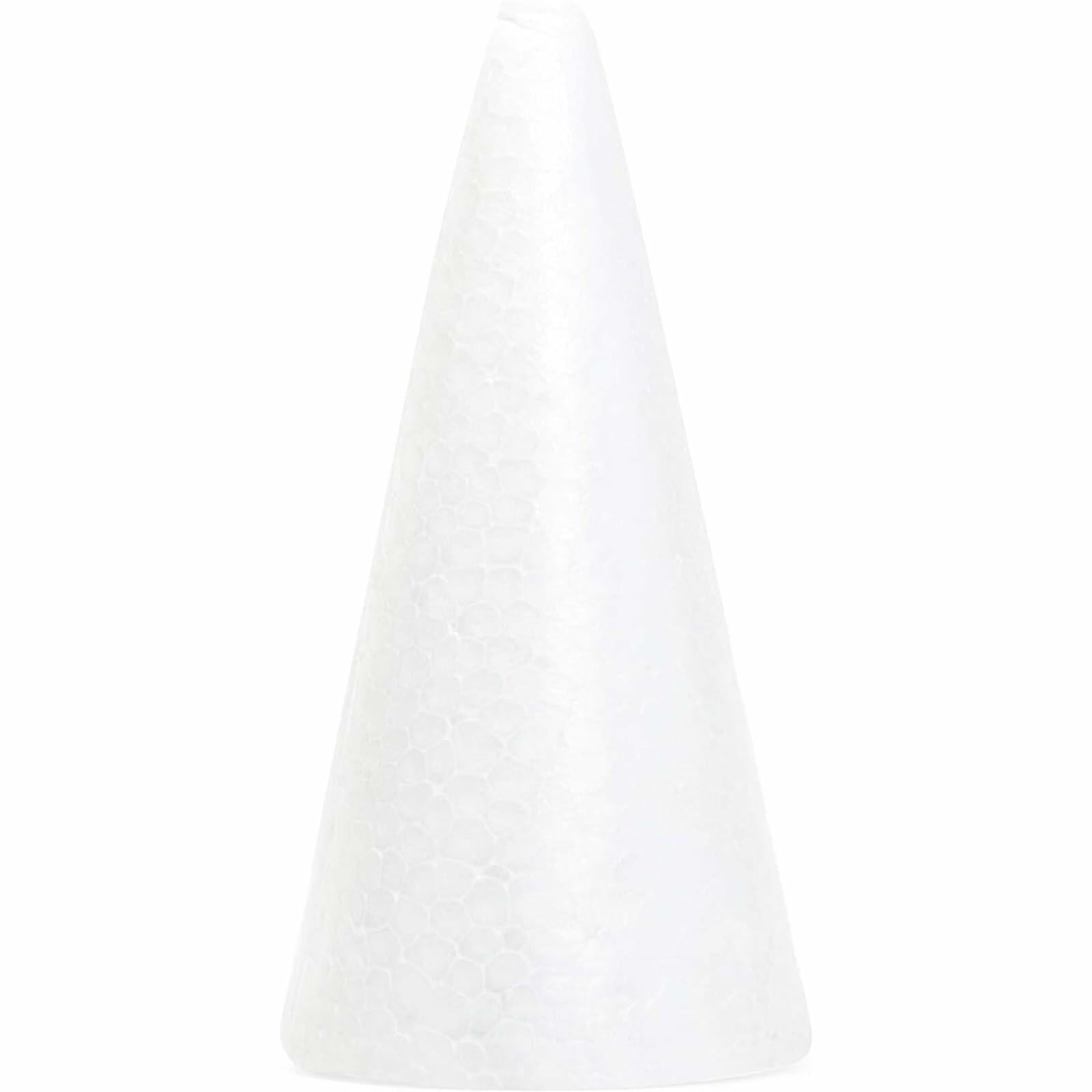 12 Pack Foam Cones for Crafts Trees Holiday Decorations Handmade White 2.7x5.5in