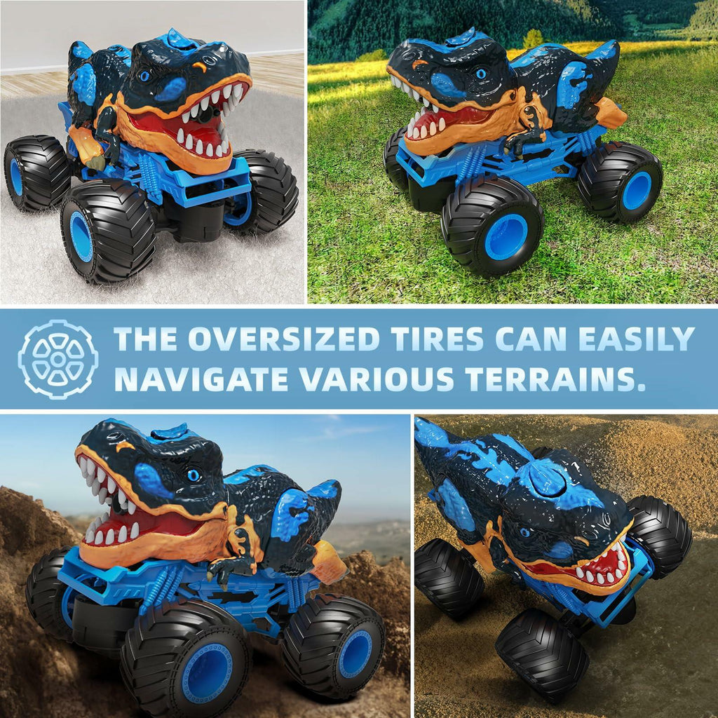 MAGICDINOSAUR Remote Control Dinosaur Truck Toy with Light Sound Spray