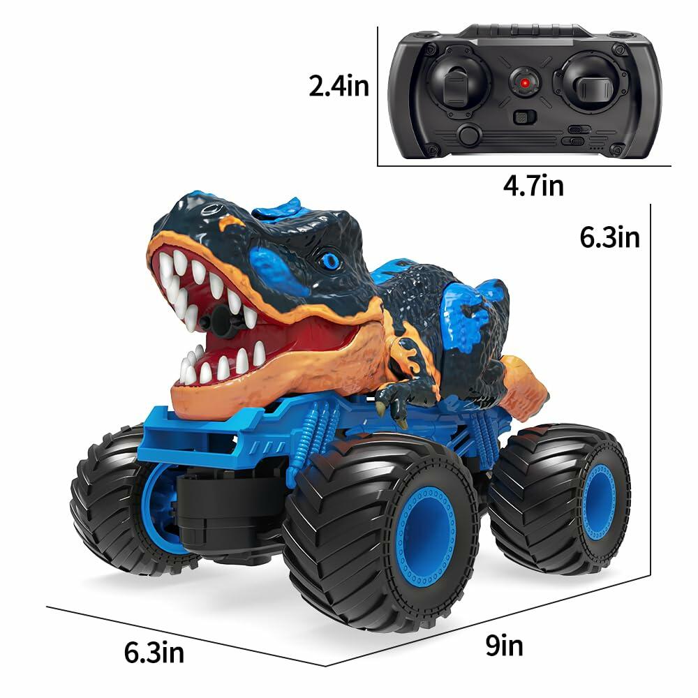 MAGICDINOSAUR Remote Control Dinosaur Truck Toy with Light Sound Spray