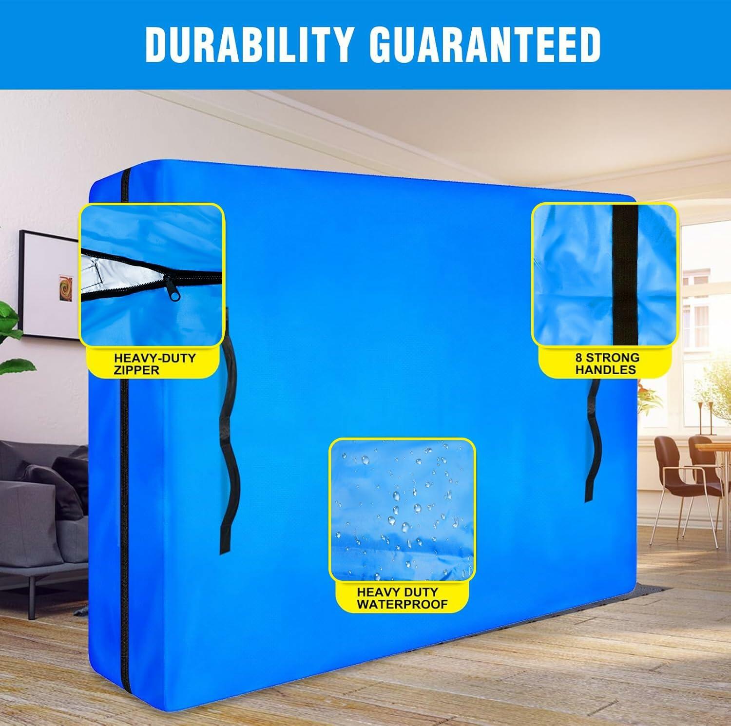 MorTime Mattress Bag Zippered 8 Handles Reusable Protector Queen Size Q