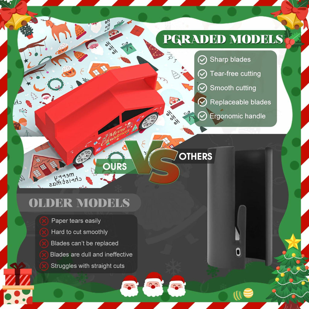 [Like New] Gift Wrapping Paper Cutter Sliding with 5 Replaceable Blades Holiday Tool
