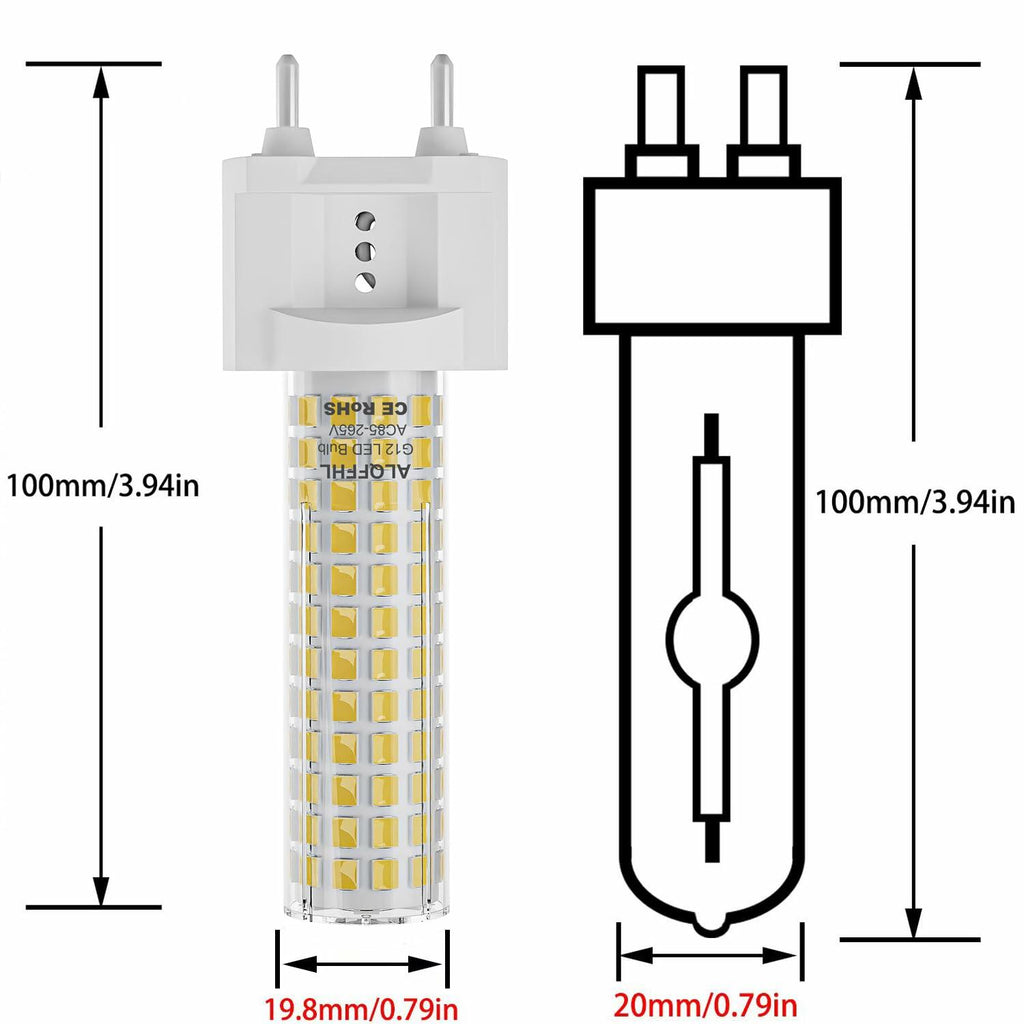 LED G12 15W Corn Light 2-Pin Base 4000K Natural White 1500LM Pack of 2