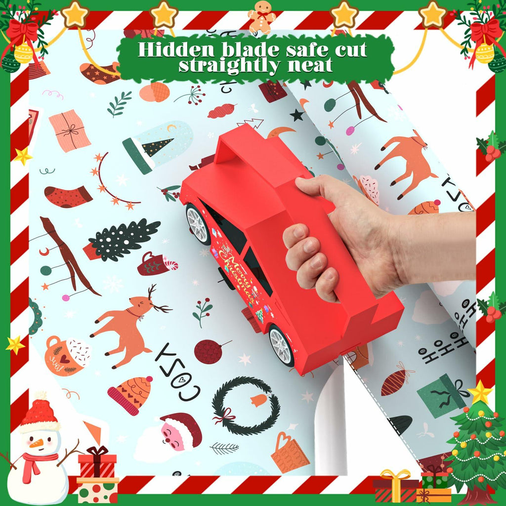 [Like New] Gift Wrapping Paper Cutter Sliding with 5 Replaceable Blades Holiday Tool