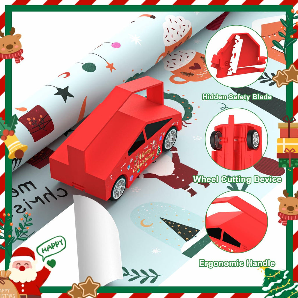 [Like New] Gift Wrapping Paper Cutter Sliding with 5 Replaceable Blades Holiday Tool