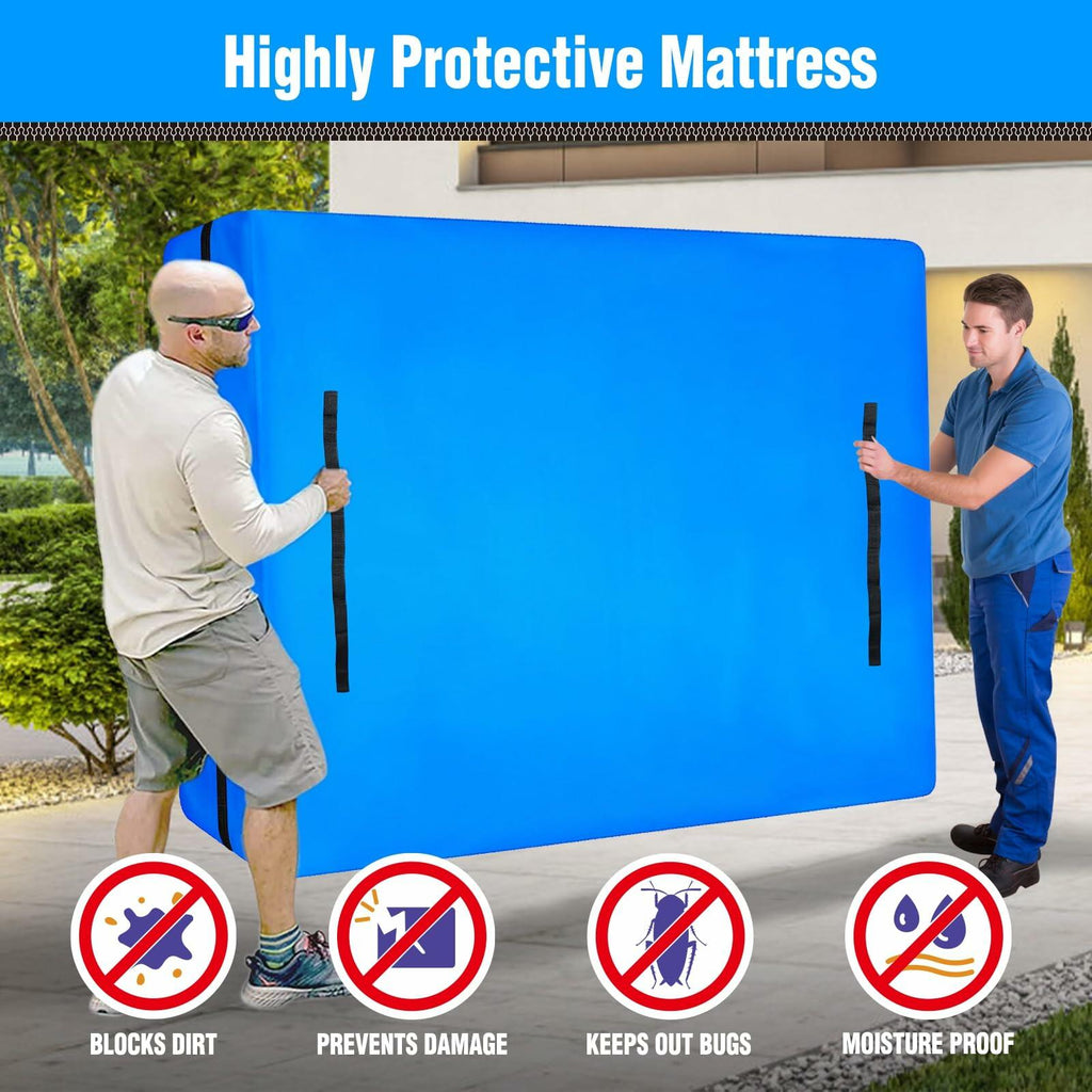 MorTime Mattress Bag Zippered 8 Handles Reusable Protector Queen Size Q