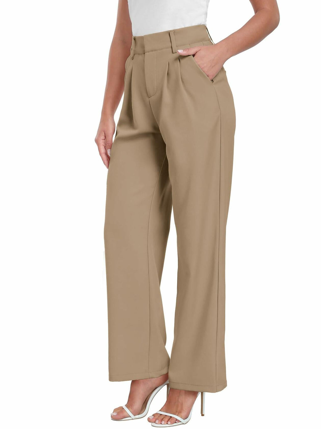 ELLEVEN Wide Leg High Waisted Palazzo Pants Brown Size XXL