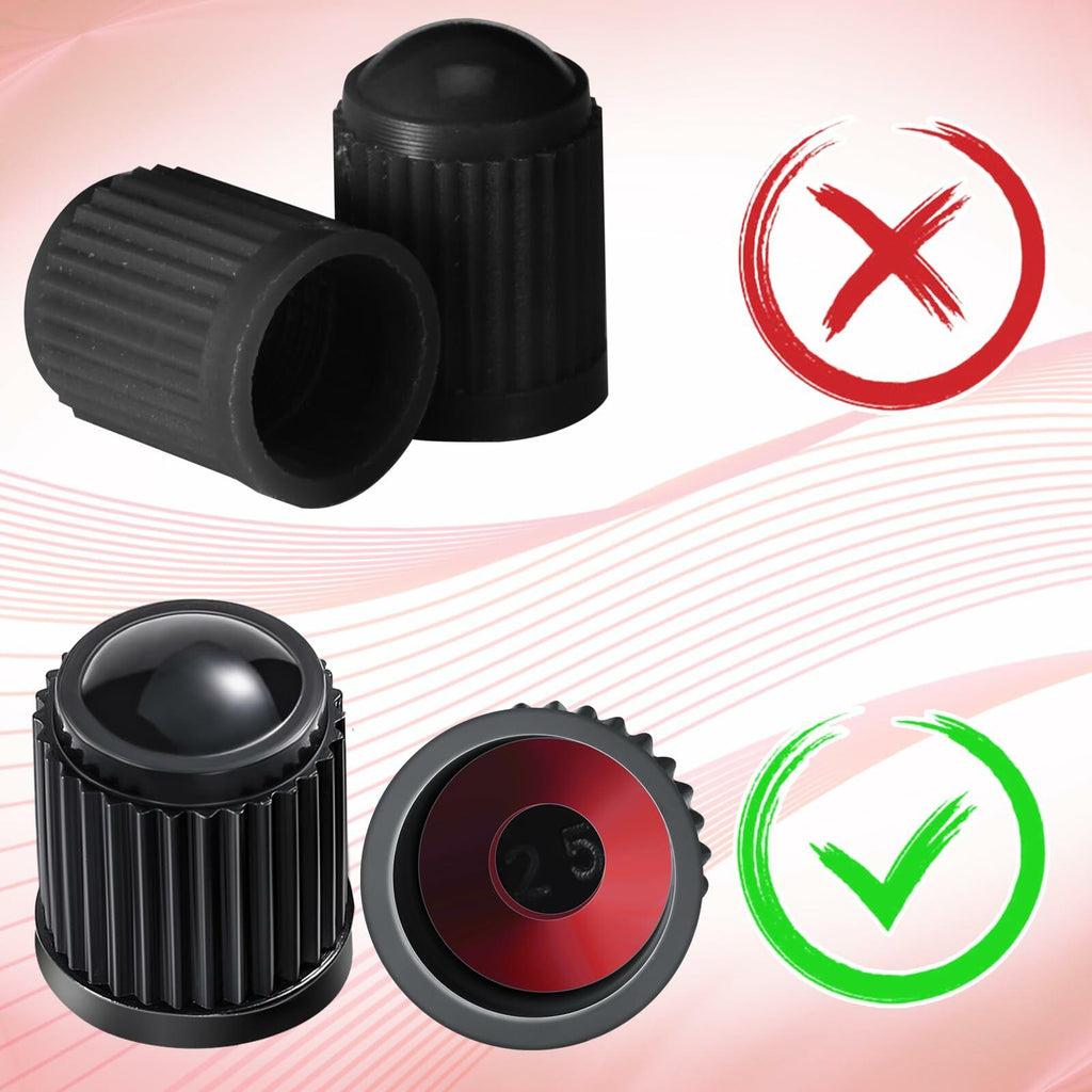[Like New] Outus 200 Pcs Tire Valve Stem Caps Universal Plastic Black Covers