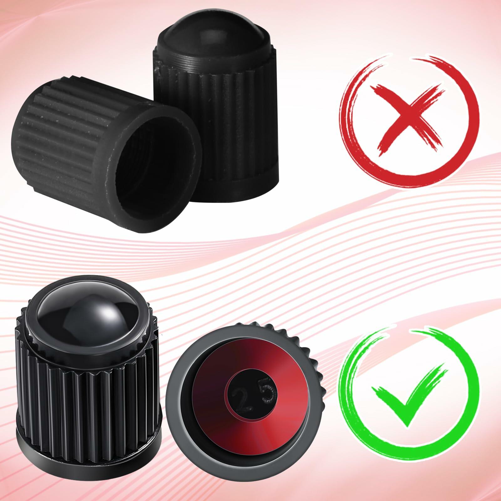 [Like New] Outus 200 Pcs Tire Valve Stem Caps Universal Plastic Black Covers