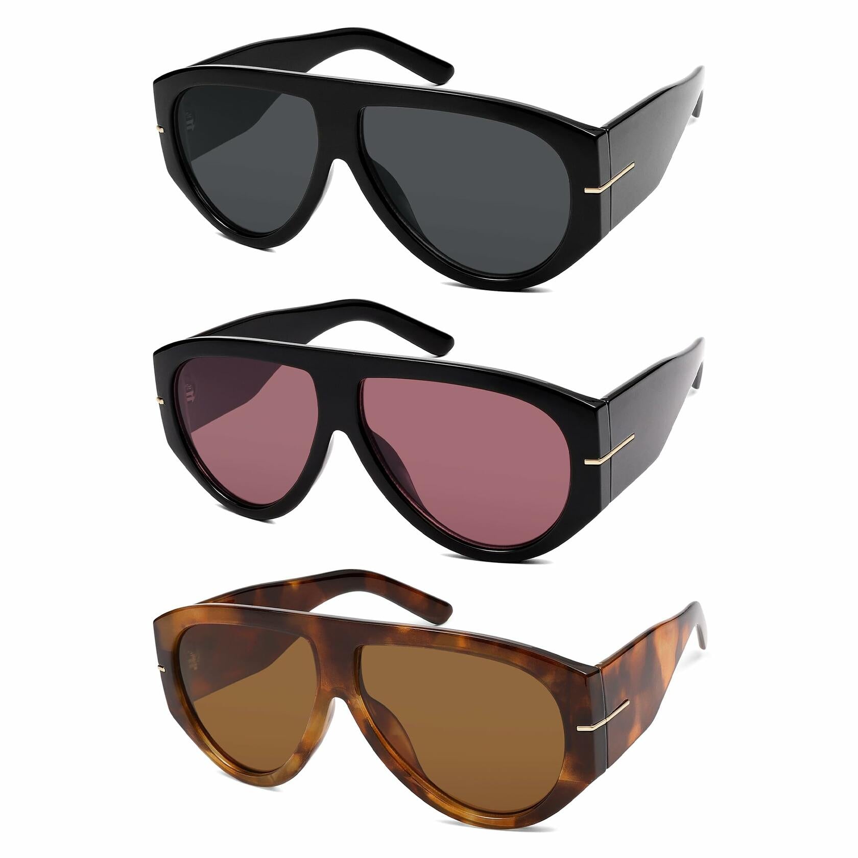 Oversized Retro Aviator Sunglasses Womens Mens 70s Vintage AR82227 - 1 Glasses