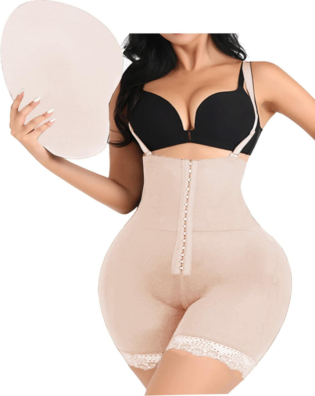 VENDAU Hip Dip Filler Shapewear Butt Pads Lifting Enhancer Beige Size M