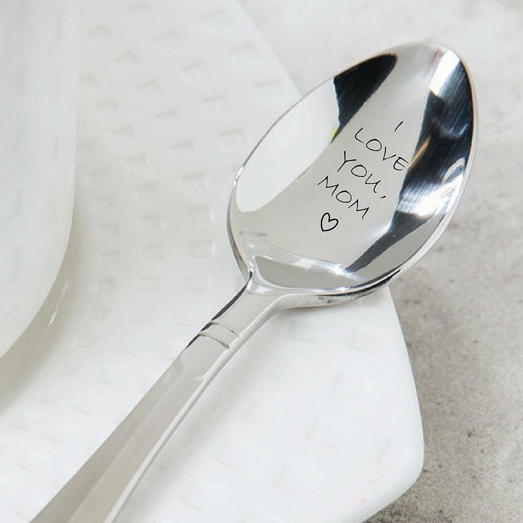 Boston Creative I Love You Mom Engraved Stainless Steel Spoon Gift