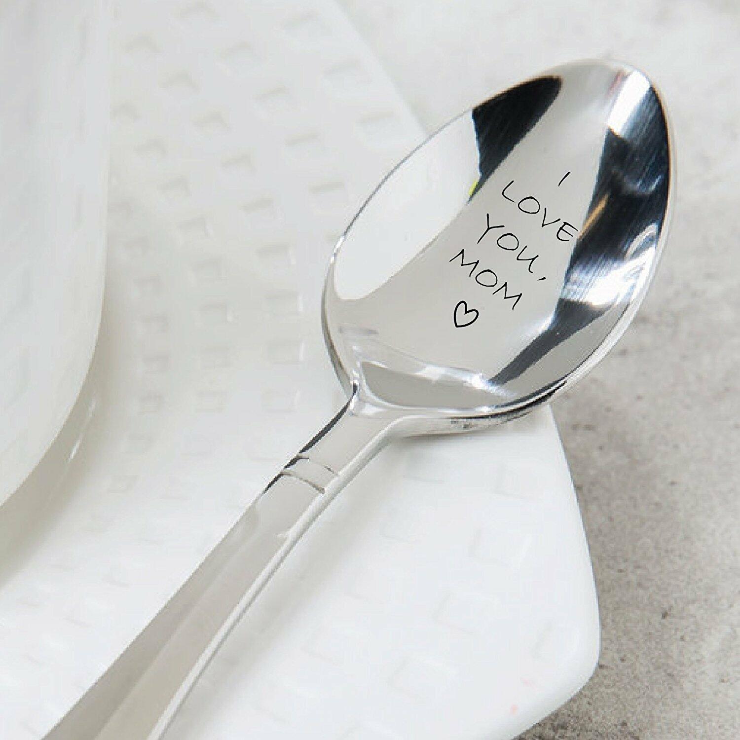 Boston Creative I Love You Mom Engraved Stainless Steel Spoon Gift