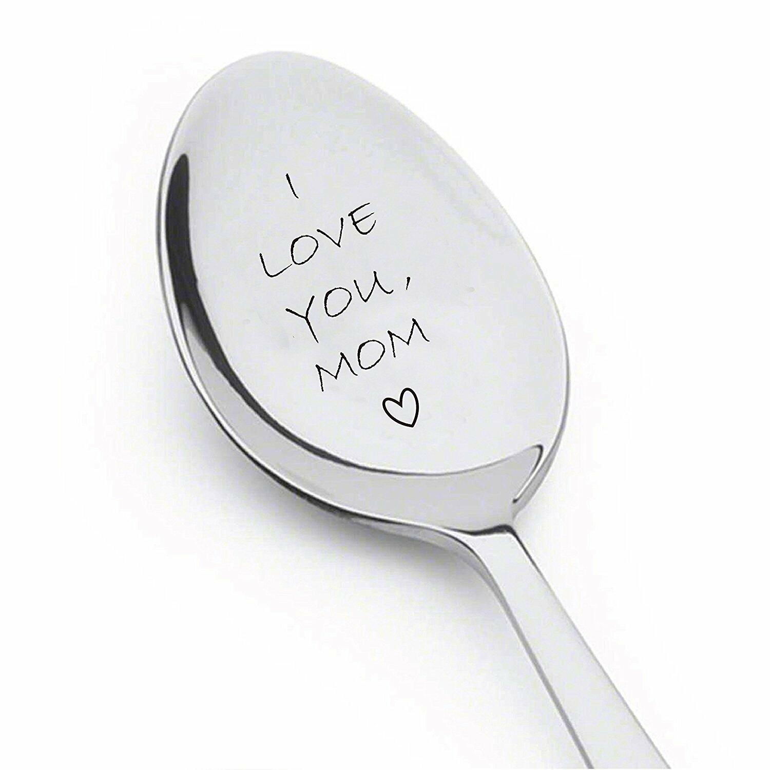 Boston Creative I Love You Mom Engraved Stainless Steel Spoon Gift