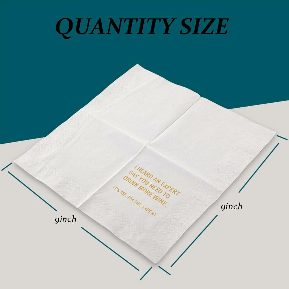 VOWFOO Funny Cocktail Napkins 4.5x4.5 2-ply 100pcs Yesterday I Quit