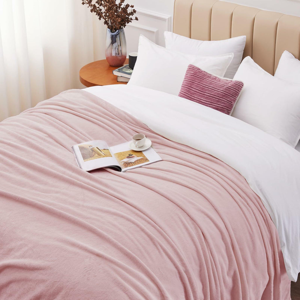 [Like New] CozyLux Fleece Throw Blanket XL 50x70in Pink Soft Lightweight Plush