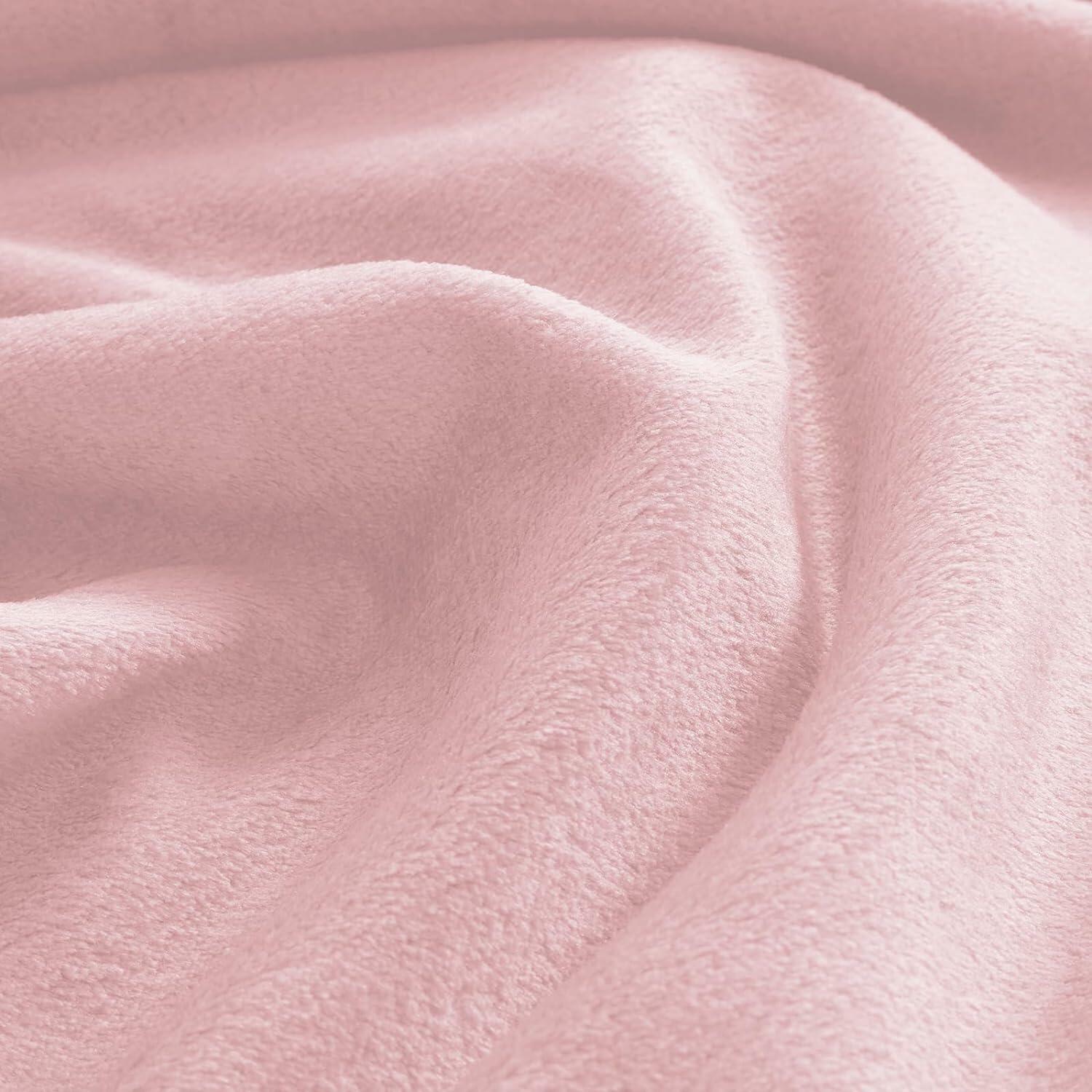 [Like New] CozyLux Fleece Throw Blanket XL 50x70in Pink Soft Lightweight Plush