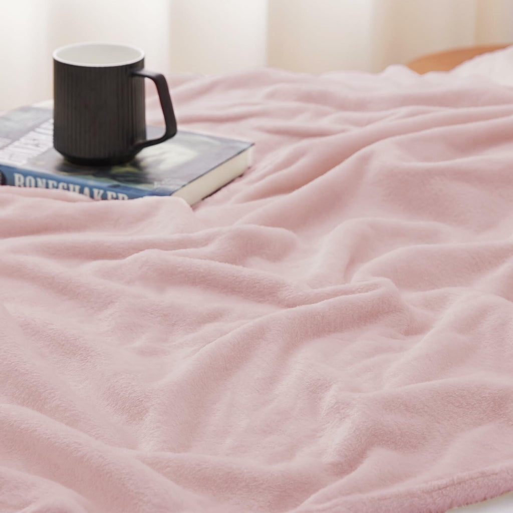 [Like New] CozyLux Fleece Throw Blanket XL 50x70in Pink Soft Lightweight Plush