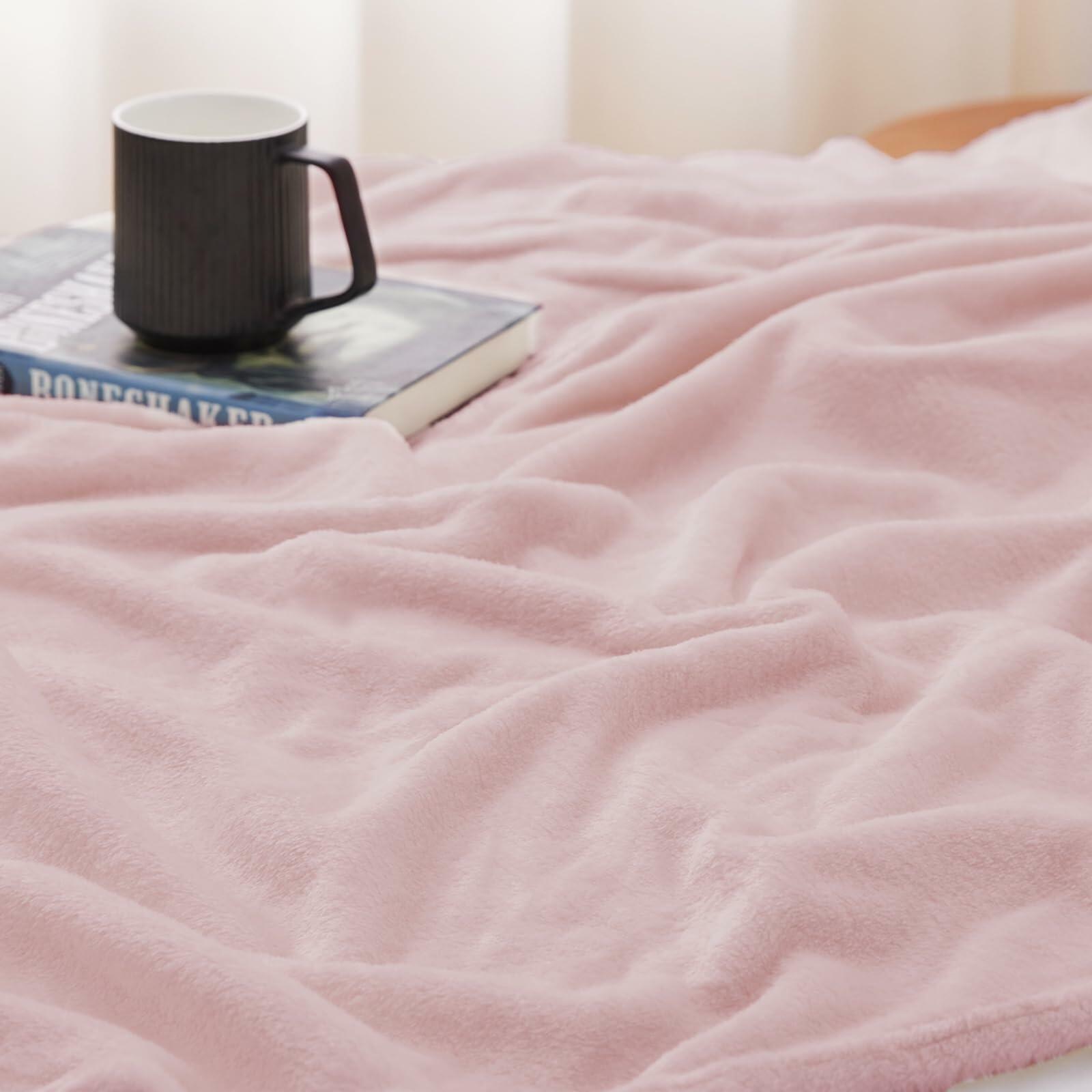 [Like New] CozyLux Fleece Throw Blanket XL 50x70in Pink Soft Lightweight Plush
