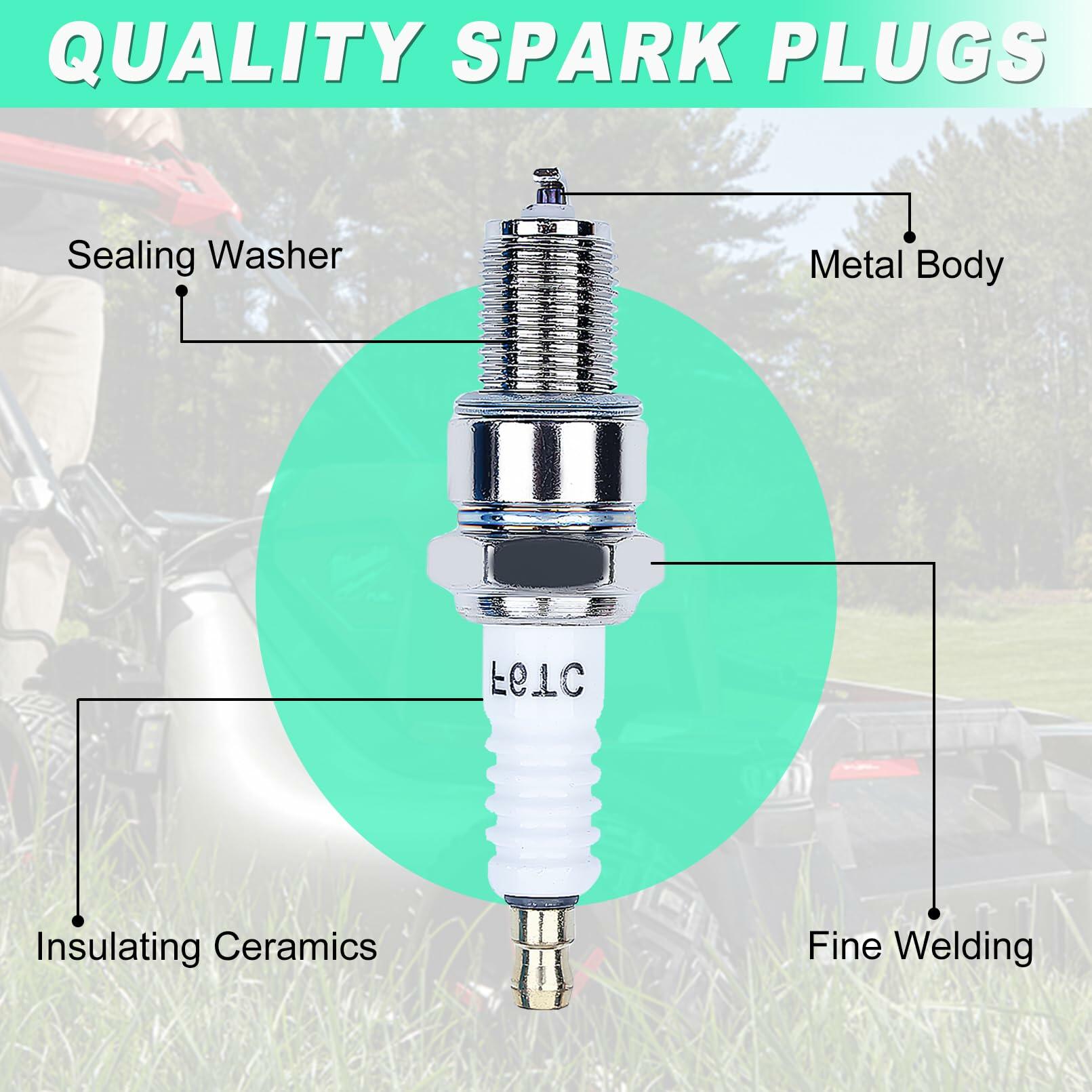 Adefol F6TC Spark Plug for NGK BP6ES Champion N9YC GX Series 4 Pack