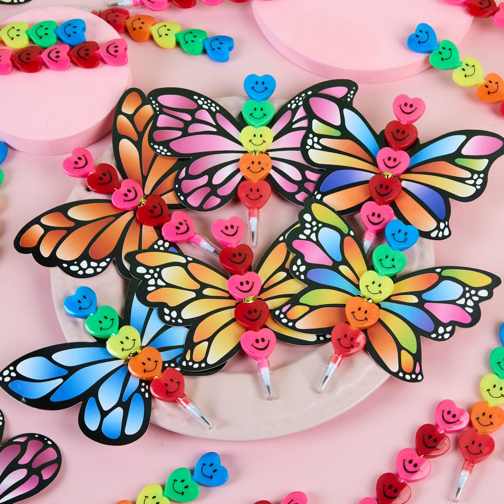 JOYIN 36PCS Valentines Day Kids Party Favor Set Butterfly Pencils Cards