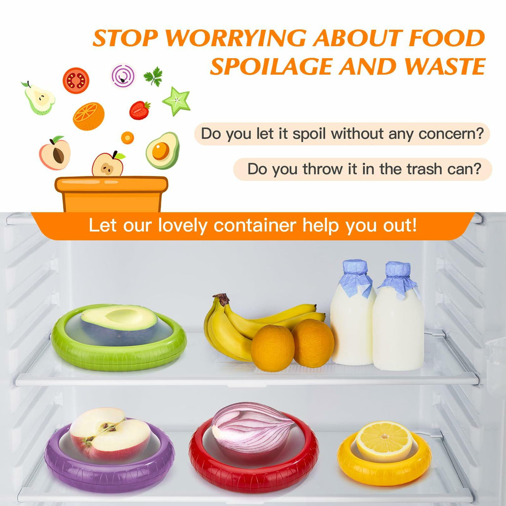 [Like New] Avocado Saver 4PCS Reusable Silicone Food Keepers for Avocado Onion Potato
