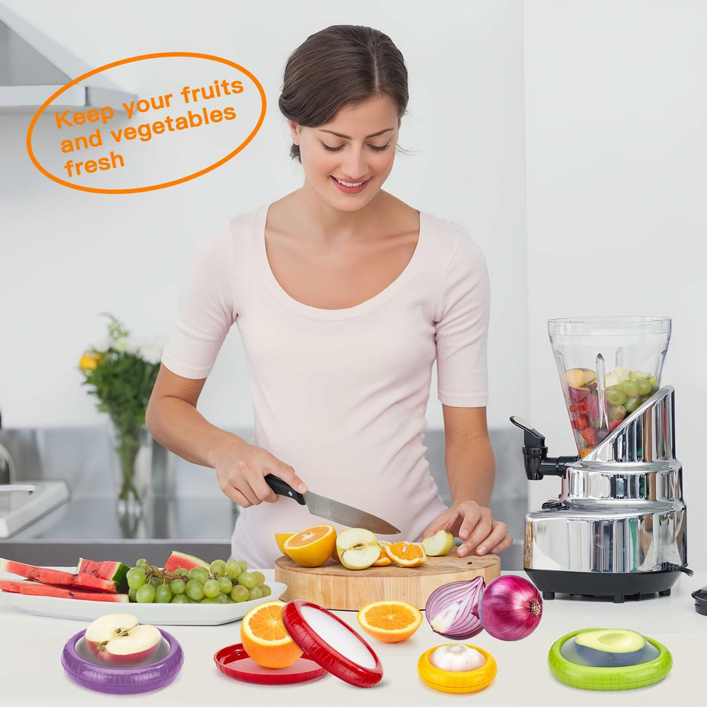 [Like New] Avocado Saver 4PCS Reusable Silicone Food Keepers for Avocado Onion Potato