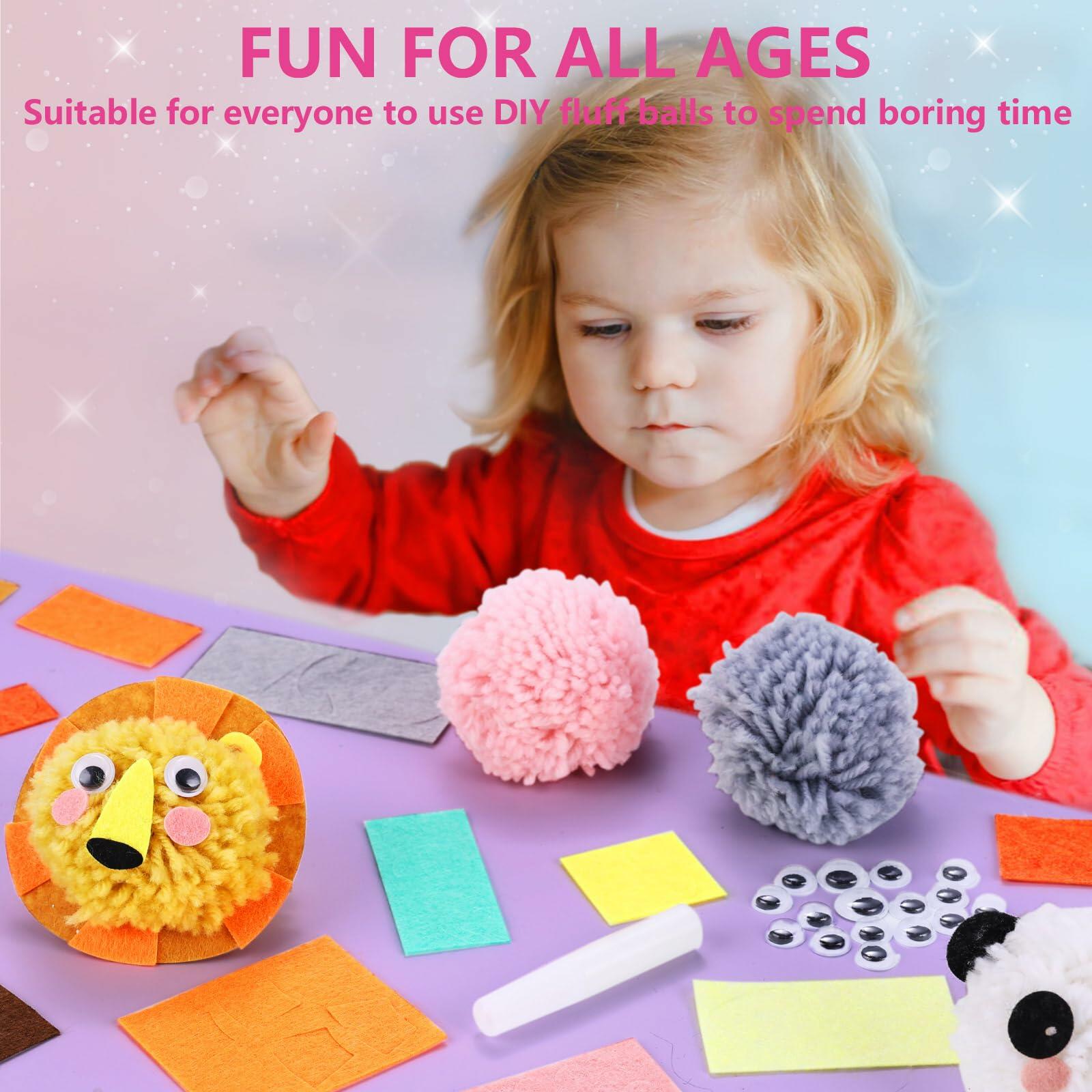 [Like New] Pom Pom Craft Kit DIY Plush Animal Art Project for Kids Ages 6-9