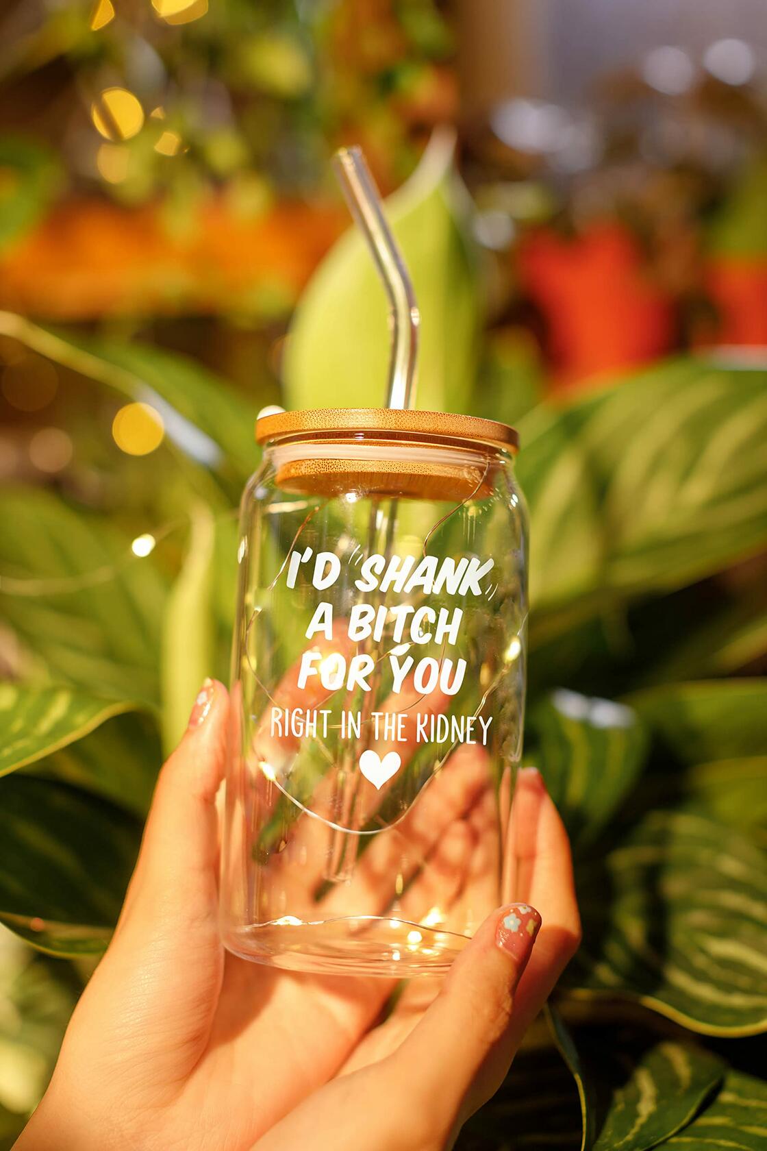 [Like New] NewEleven Friendship Gift for Women 16 Oz Coffee Glass Bestie Present