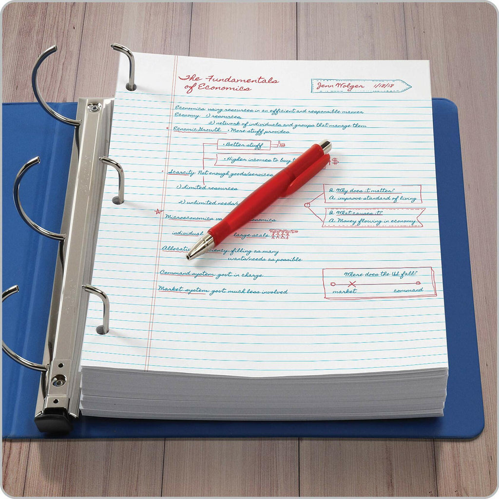 Oxford Wide Ruled Filler Paper 8x10.5in 3-Hole Punch 500 Sheets White