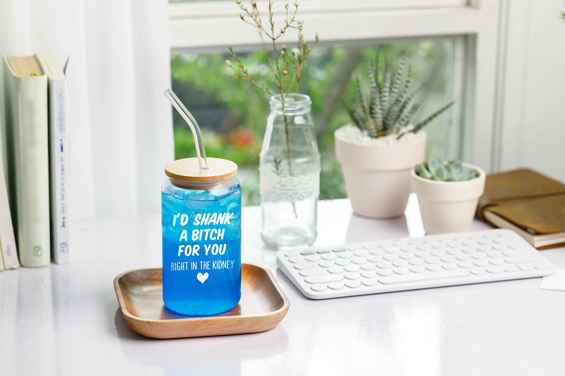 [Like New] NewEleven Friendship Gift for Women 16 Oz Coffee Glass Bestie Present