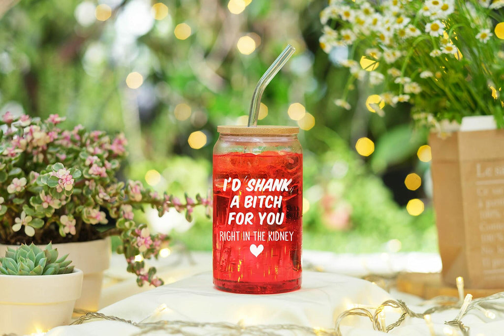 [Like New] NewEleven Friendship Gift for Women 16 Oz Coffee Glass Bestie Present