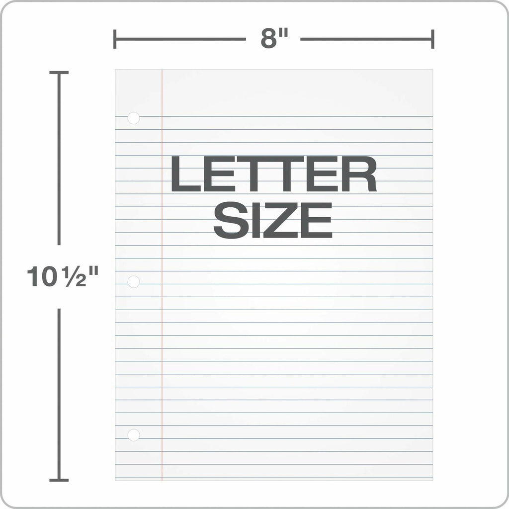 Oxford Wide Ruled Filler Paper 8x10.5in 3-Hole Punch 500 Sheets White