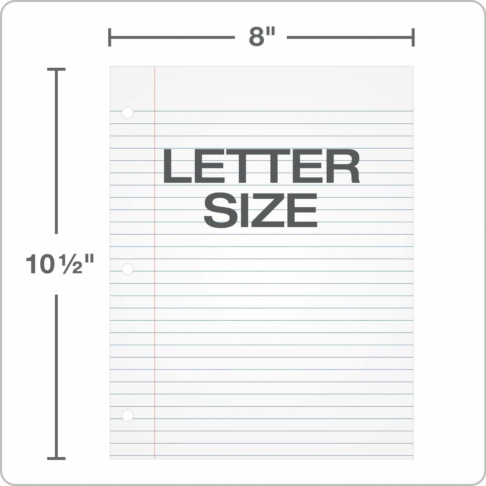 Oxford Wide Ruled Filler Paper 8x10.5in 3-Hole Punch 500 Sheets White