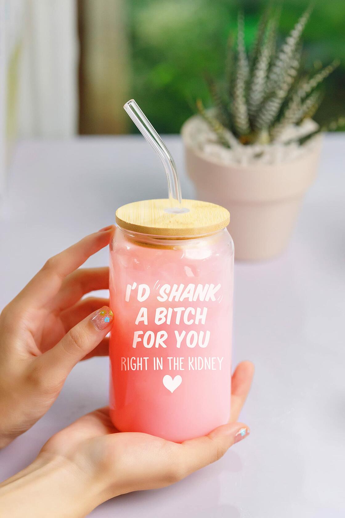 [Like New] NewEleven Friendship Gift for Women 16 Oz Coffee Glass Bestie Present