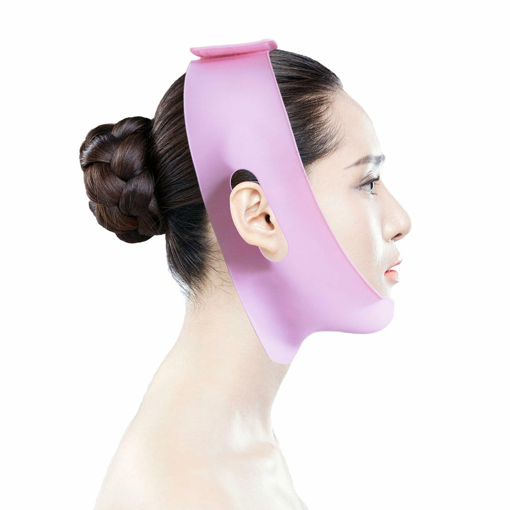 Anti Snoring Silicone Chin Strap Adjustable Mouth Close Pink for Men Women