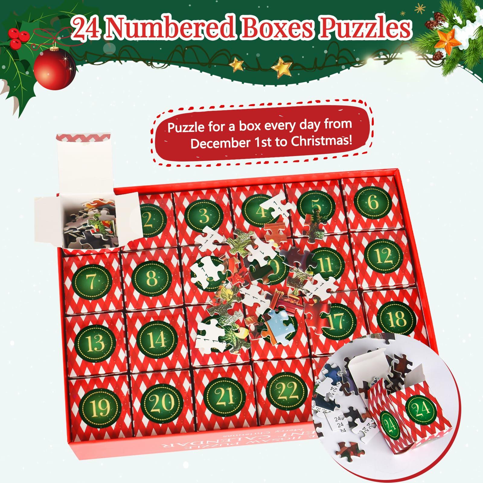 Advent Calendar 2024 Jigsaw Puzzles 24 Boxes 1000 Pieces Christmas 27.6x19.7