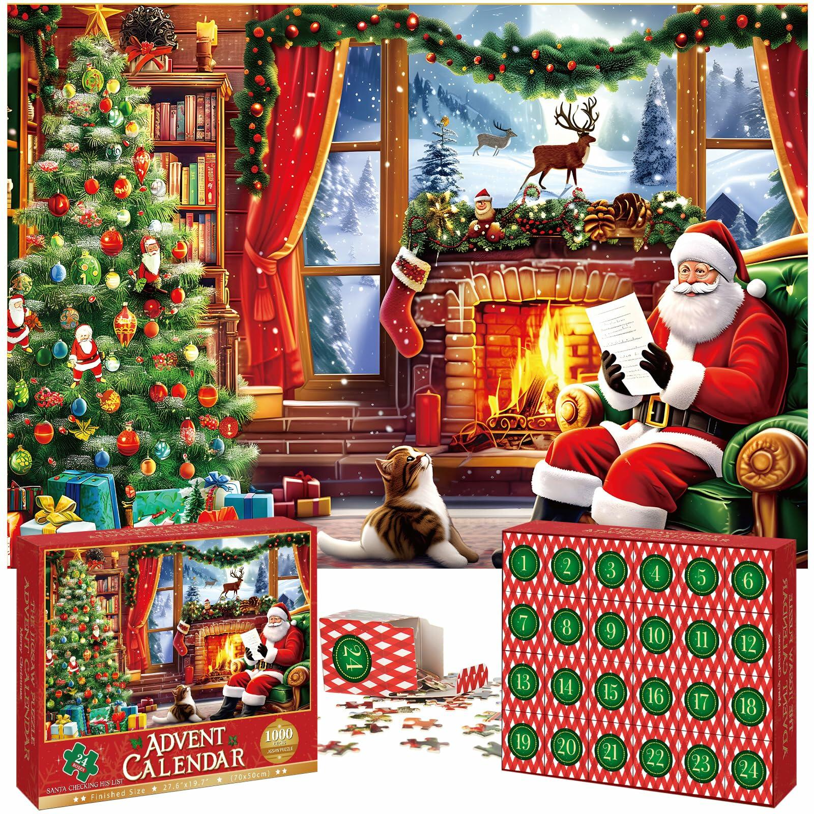 Advent Calendar 2024 Jigsaw Puzzles 24 Boxes 1000 Pieces Christmas 27.6x19.7