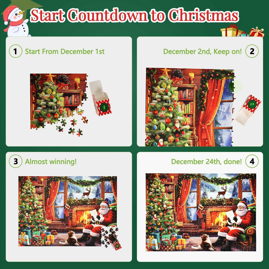 Advent Calendar 2024 Jigsaw Puzzles 24 Boxes 1000 Pieces Christmas 27.6x19.7