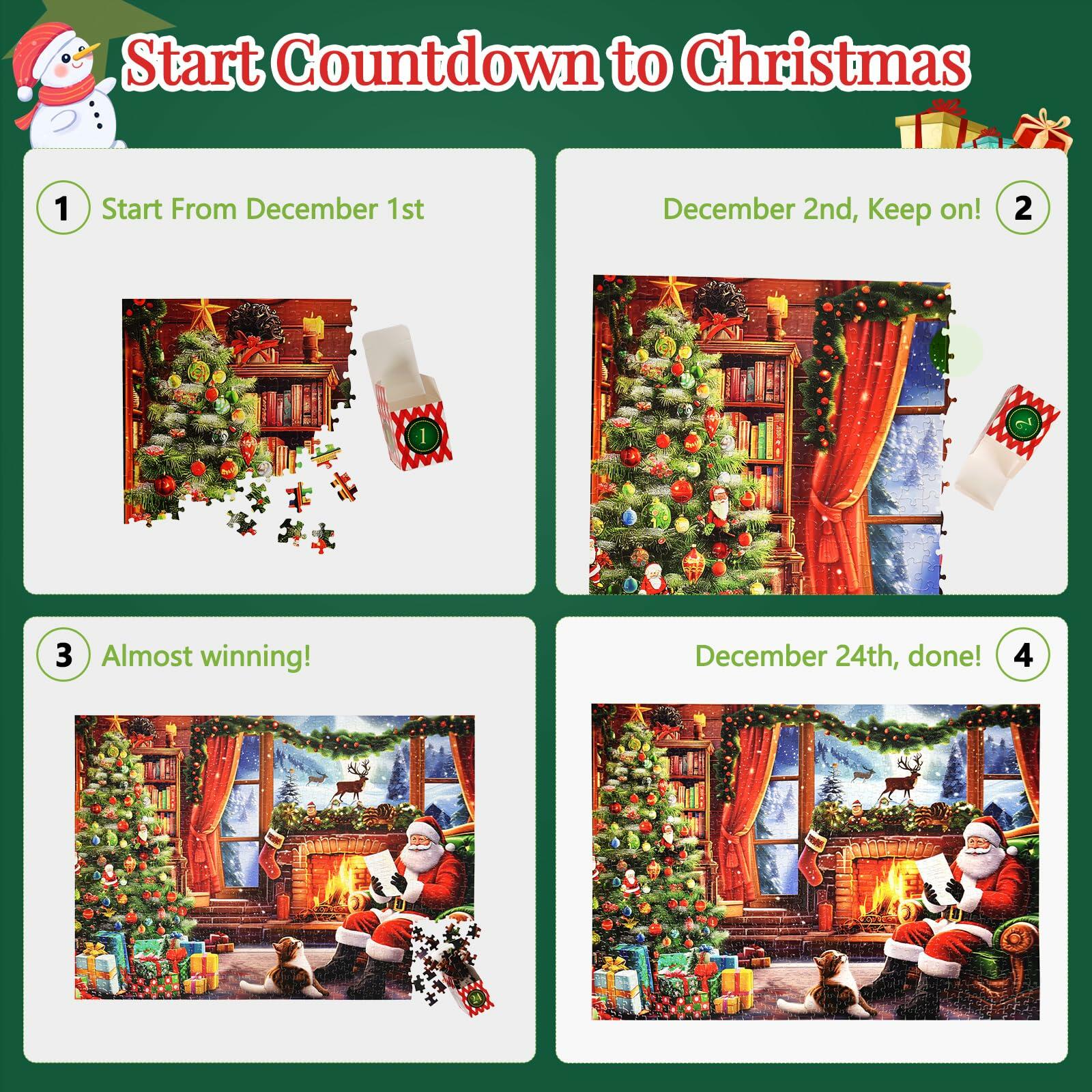 Advent Calendar 2024 Jigsaw Puzzles 24 Boxes 1000 Pieces Christmas 27.6x19.7