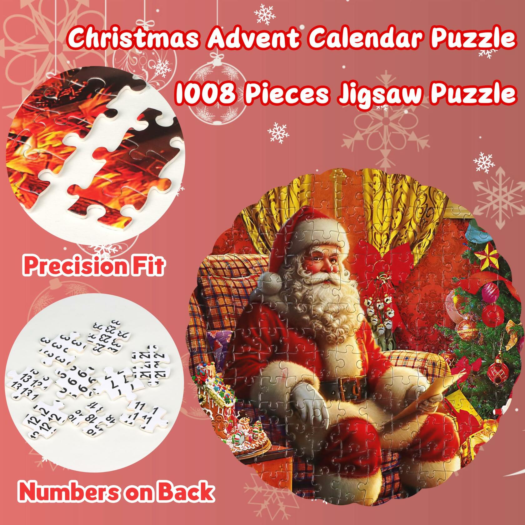 Wowok 2025 Advent Calendar Jigsaw Puzzle 1008 Pieces 24 Parts Christmas