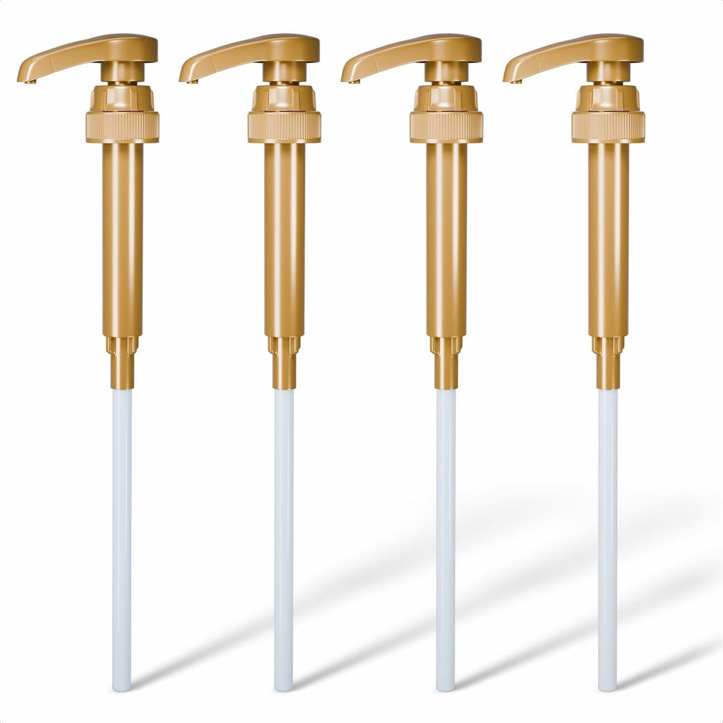4 Pcs Coffee Syrup Pump Dispenser Lockable for 25.4oz Bottles Precise Dispensing