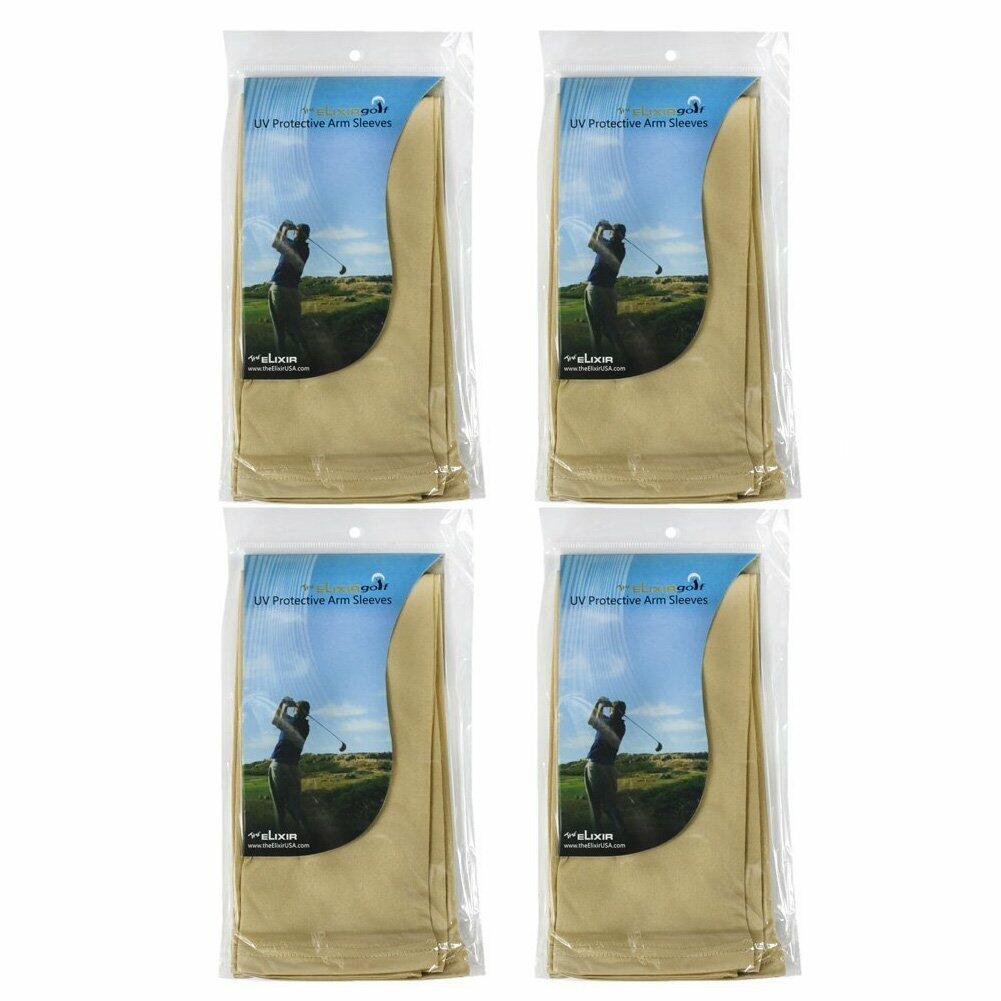 Elixir Compression Athletic Arm Sleeves UV Protection Beige 4 Pairs