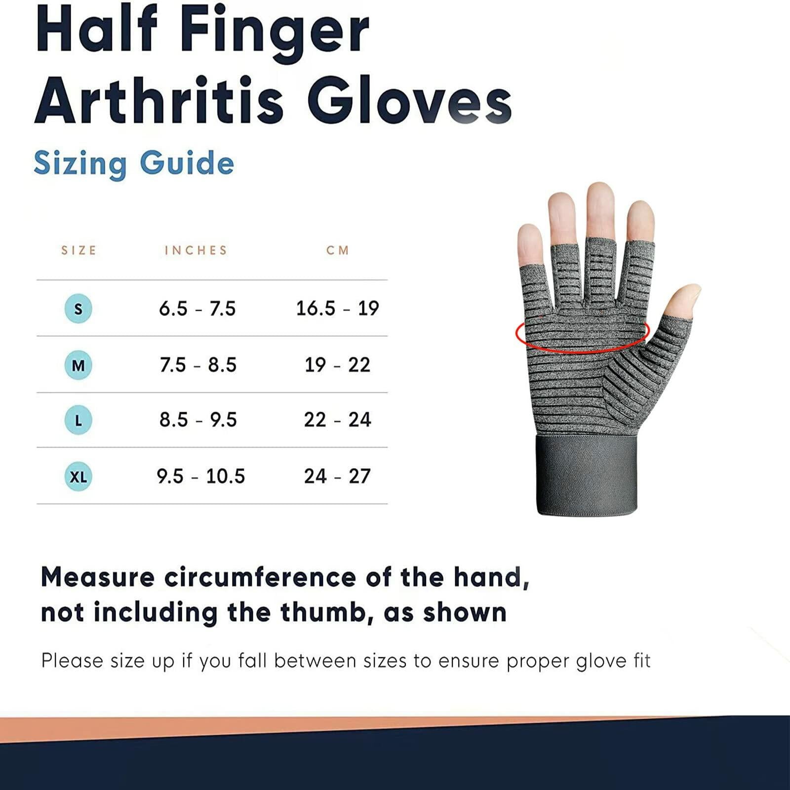 VigorGlove Copper Fit Arthritis Gloves Adjustable Belt Anti-Slip Black 2P Size L