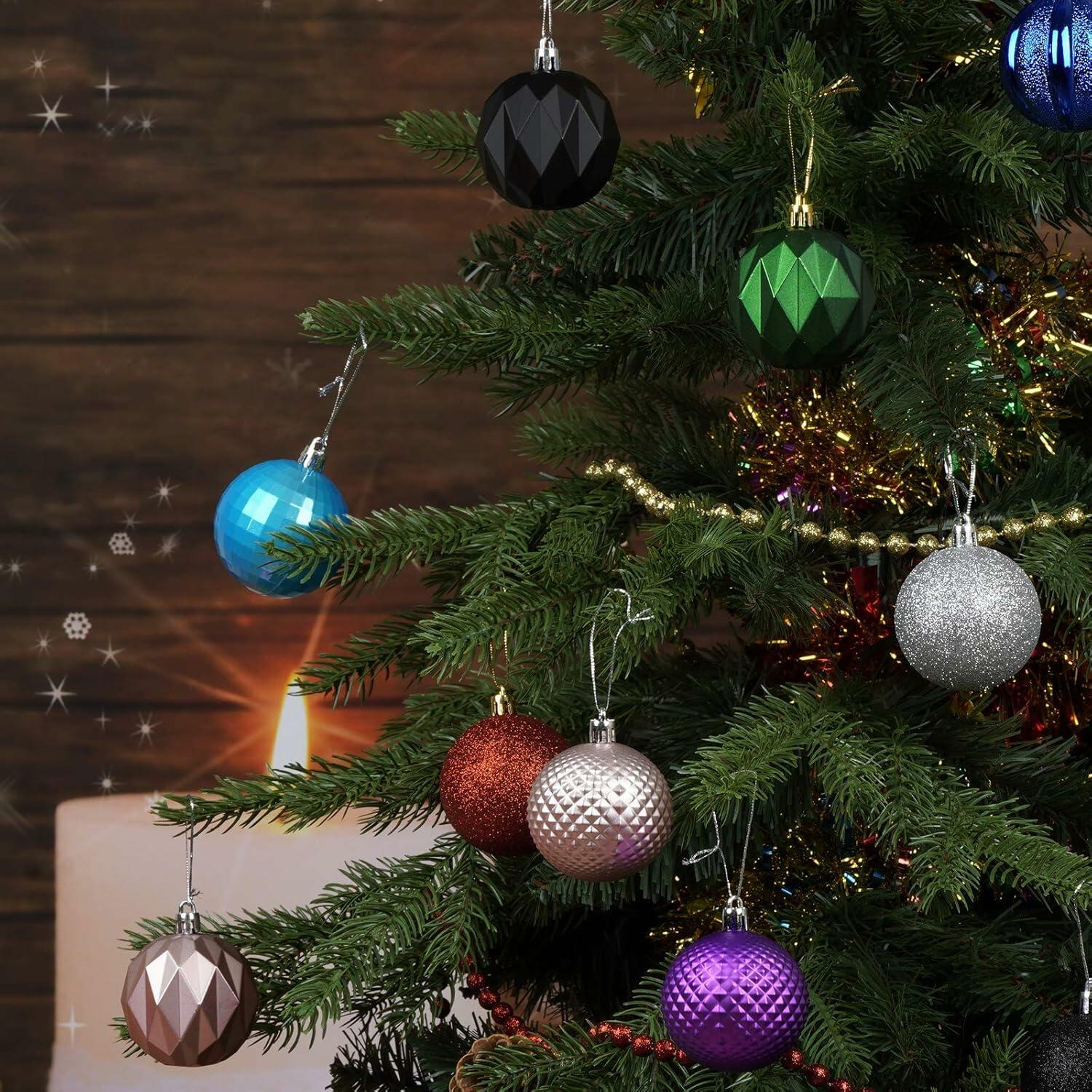 Emopeak 12Pcs Shatterproof Christmas Tree Ornaments 3.15in Dark Green