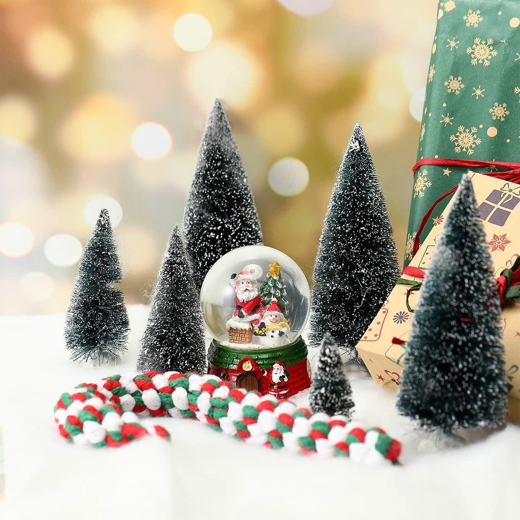 Christmas Snow Blanket Roll 40x60in with 19 Mini Sisal Trees White Thick Snow