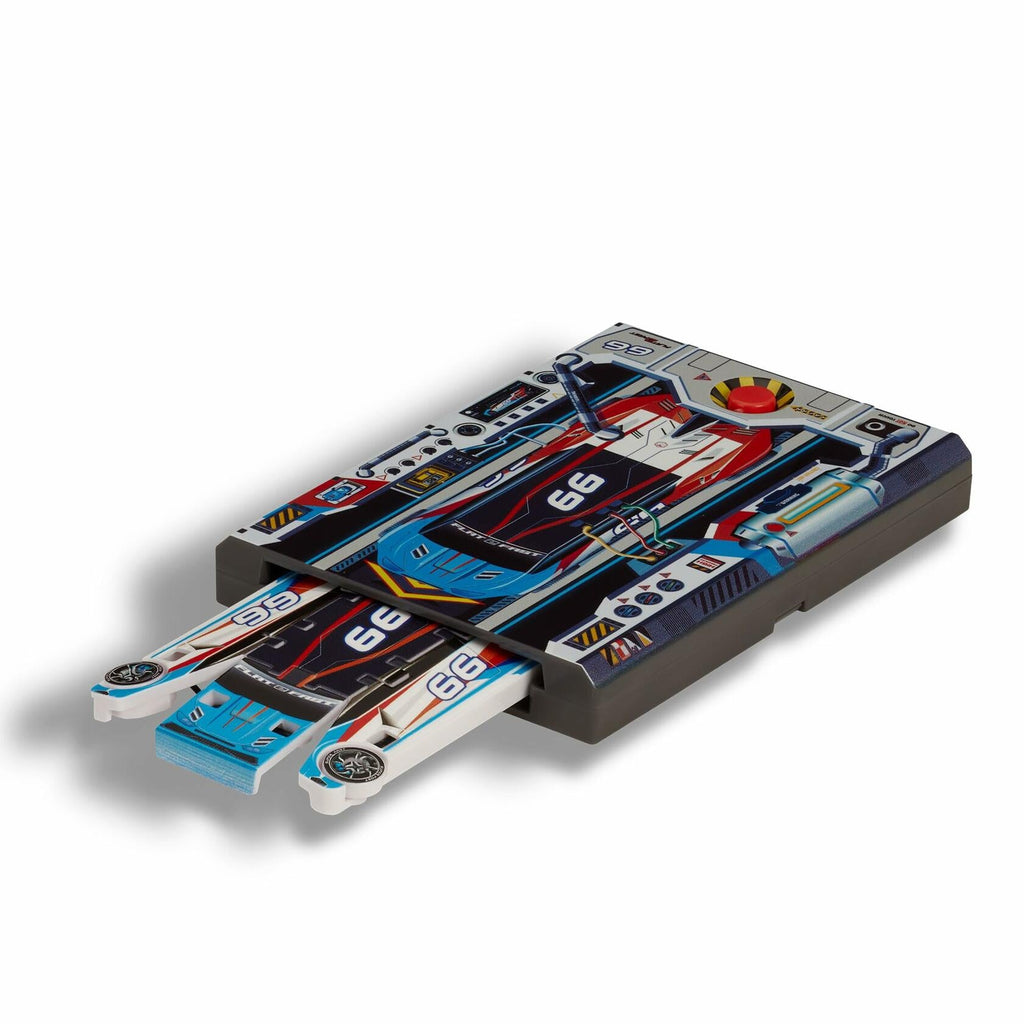FLAT 2 FAST Stunt Card Racer Pocket Launcher Compact Sky Blue