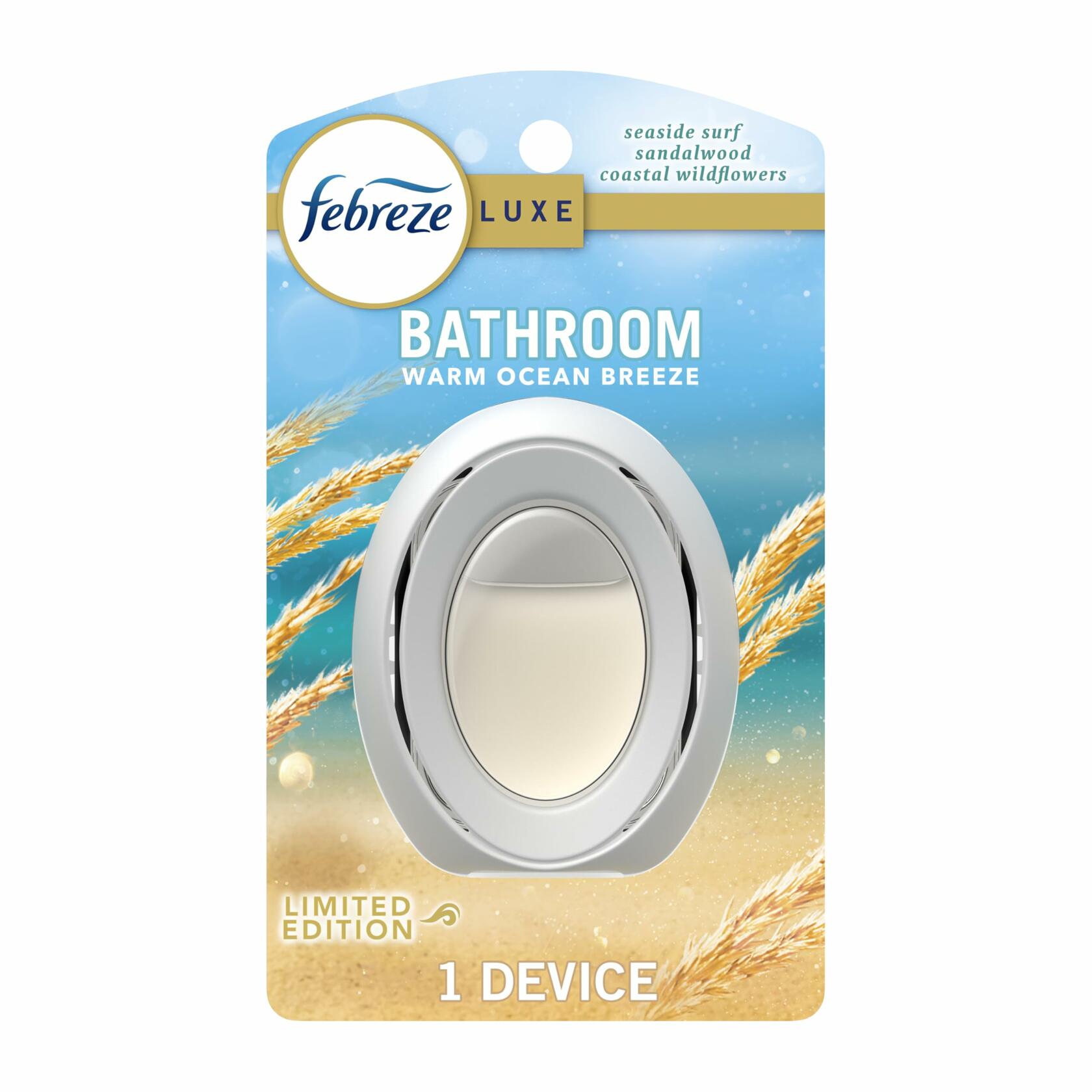Febreze Bathroom Air Freshener Odor-Fighting Warm Ocean Breeze 1ct