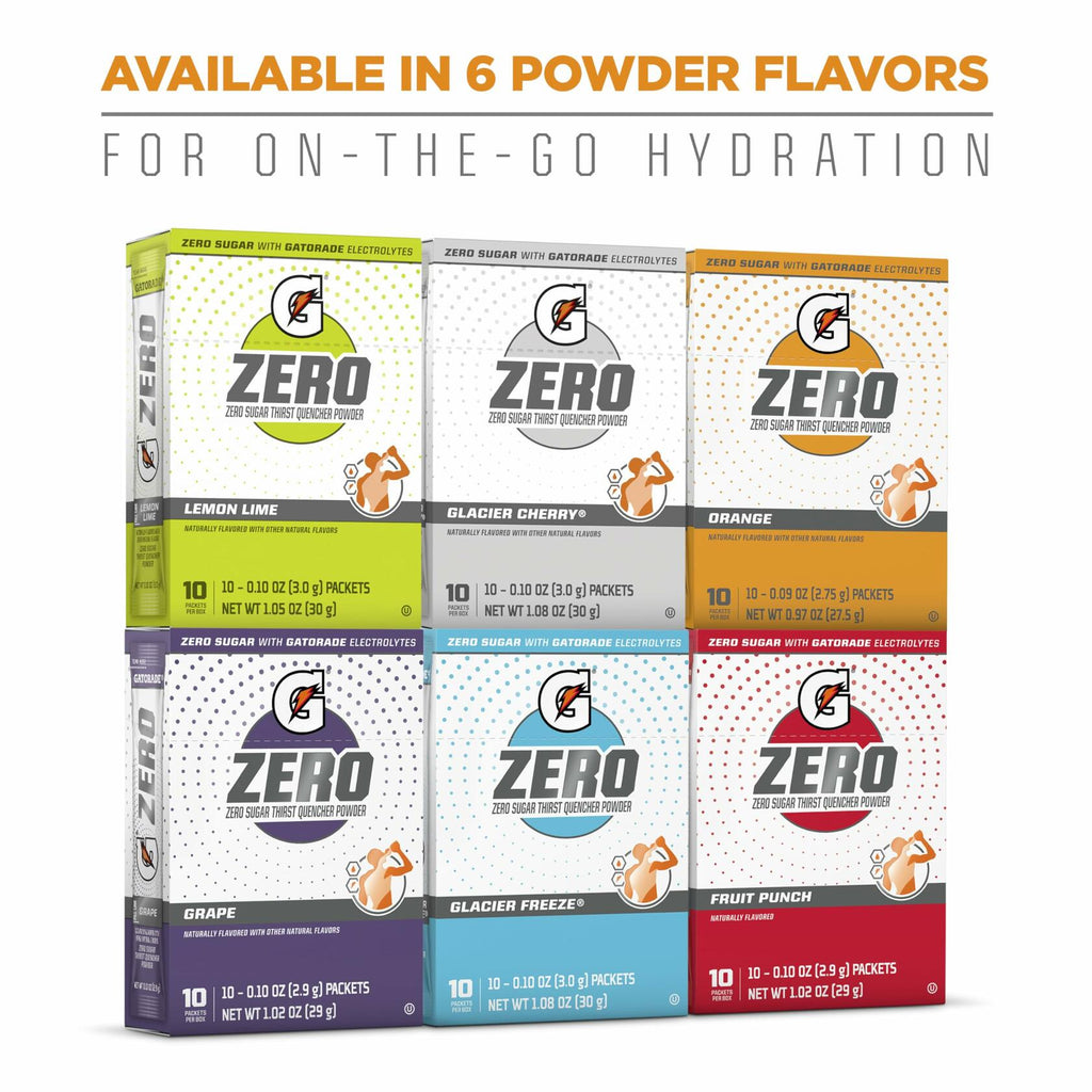 BestBy 9/25Gatorade G Zero Electrolyte Drink Mix Fruit Punch 120 Packets
