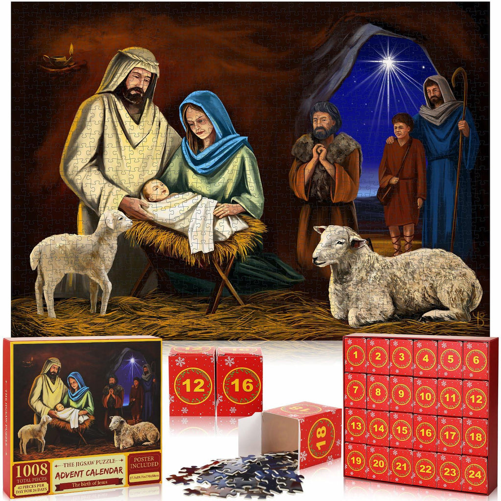 Simgoing 1008 Pc Christmas Advent Calendar Puzzle 19.69x27.56