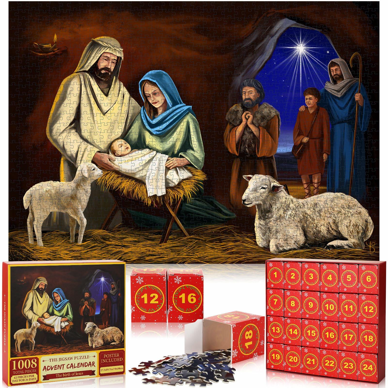 Simgoing 1008 Pc Christmas Advent Calendar Puzzle 19.69x27.56